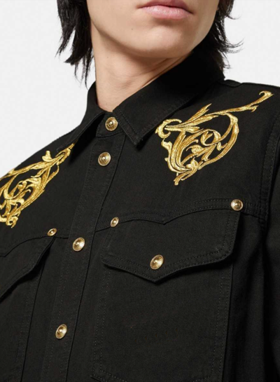 Pre-owned Versace Jeans Couture Unisex Regalia Baroque Denim Shirt Jacket Hemd Jacke Xs