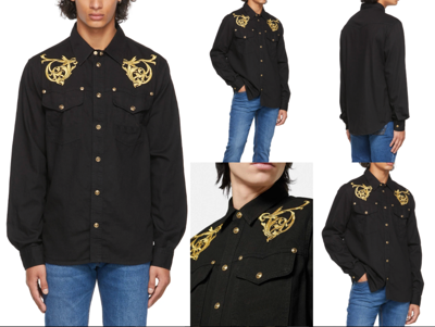 Pre-owned Versace Jeans Couture Unisex Regalia Baroque Denim Shirt Jacket Hemd Jacke Xs
