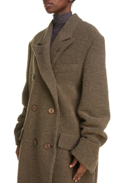 Shop Acne Studios Ojama Wool Blend Bouclé Coat In Taupe Grey