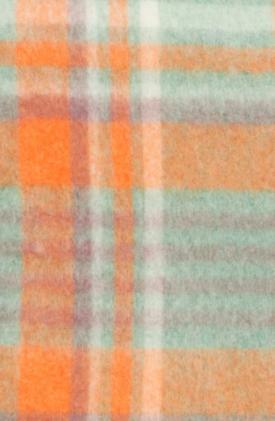 Shop Acne Studios Vana Plaid Wool Scarf In Orange/ Lilac/ Aqua Blue