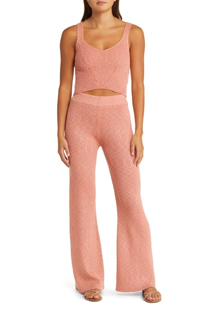 Rip Curl Tropics Pull-on Rib Stitch Pants In Coral