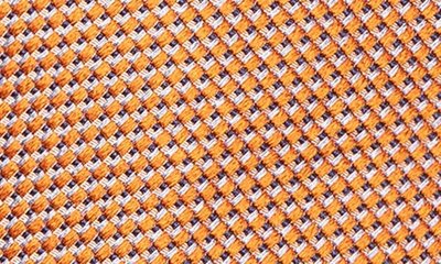 Shop Eton Textured Neat Silk Tie In Medium Orange