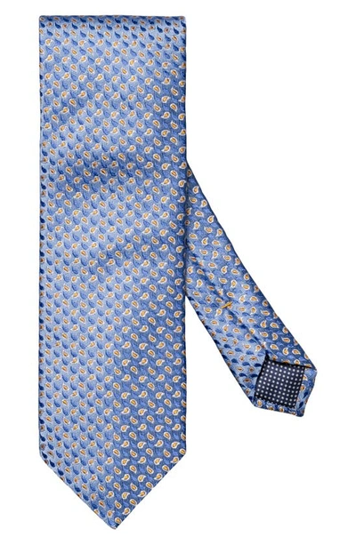 Shop Eton Pine Paisley Silk Tie In Navy