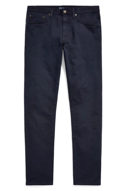 Shop Polo Ralph Lauren Sullivan Slim Tapered Leg Knit Five Pocket Pants In Aviator Navy