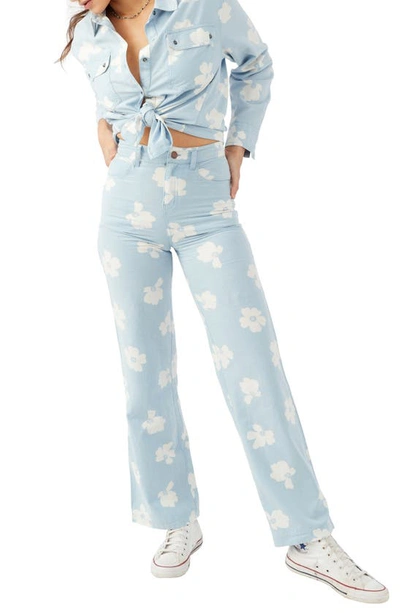 Shop O'neill Kelcey Floral High Waist Stretch Cotton Chambray Pants