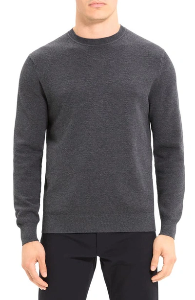 Shop Theory Datter Crewneck Sweater In Dark Grey Melange
