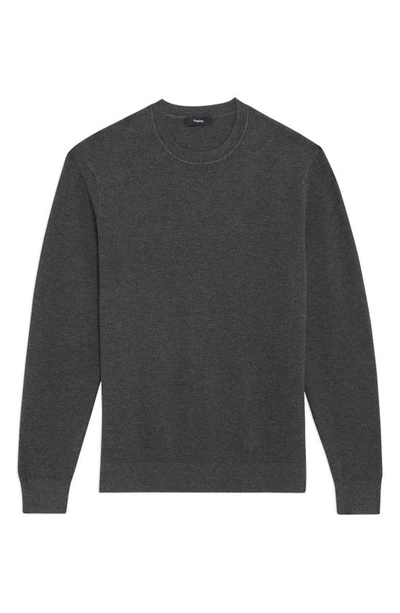 Shop Theory Datter Crewneck Sweater In Dark Grey Melange