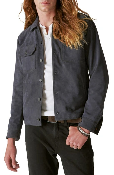 Shop Lucky Brand Suede Military Shirt Jacket In Parisian Nights