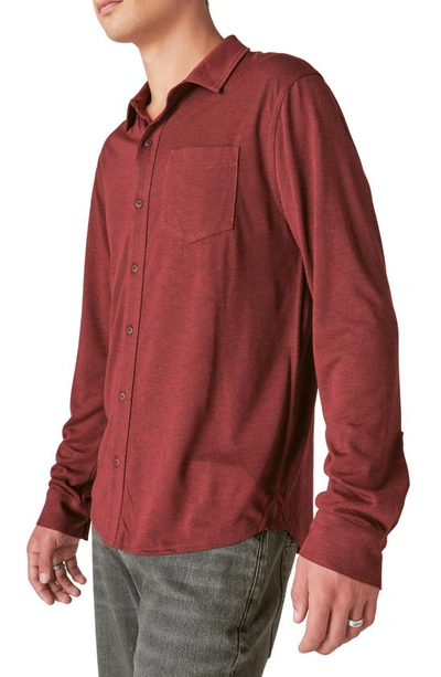 Shop Lucky Brand Knit Button-up Shirt In Port Royale