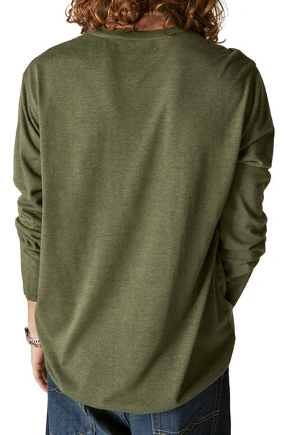 Shop Lucky Brand Long Sleeve Henley Shirt In 310 Olive