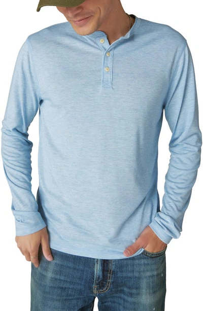Shop Lucky Brand Long Sleeve Henley Shirt In Blue Bell