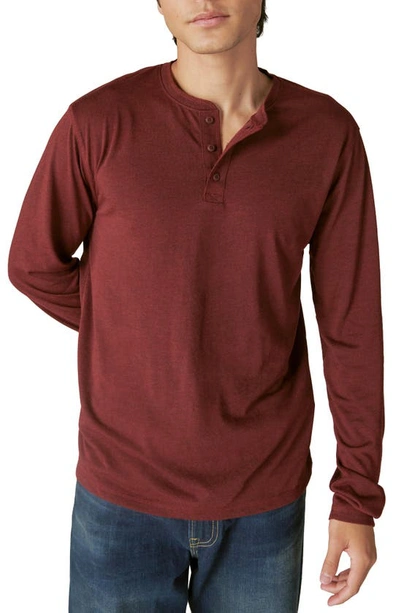 Shop Lucky Brand Long Sleeve Henley Shirt In Port Royale