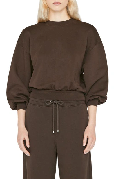 Frame Balloon Sleeve Sweatshirt In Espresso