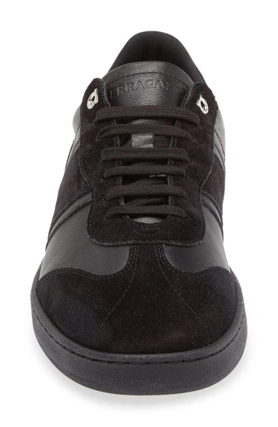 Ferragamo Achille 1 Low-top Sneakers In Leather In Nero