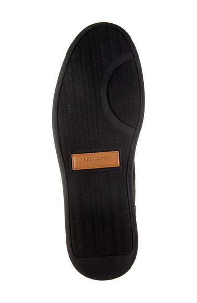 Ferragamo Achille 1 Low-top Sneakers In Leather In Nero