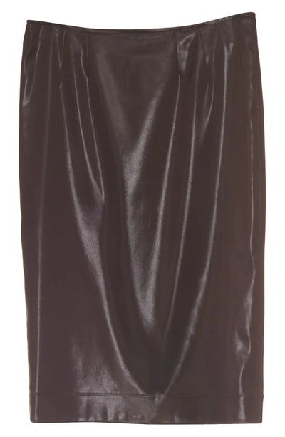 Shop Dolce & Gabbana Liquid Jersey Pencil Skirt In Dark Brown