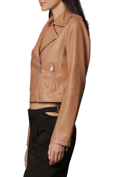 Shop Avec Les Filles Faux-ever Leather™ Essential Biker Jacket In Camel