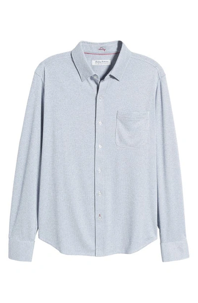 Shop Tommy Bahama San Lucio Houndstooth Button-up Shirt In Dockside Blue