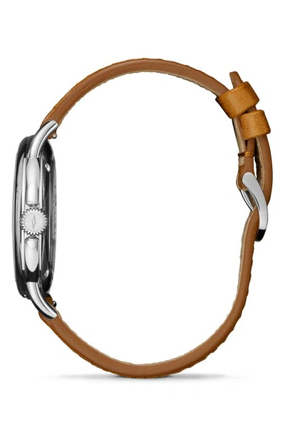 Shop Shinola Runabout Leather Strap Watch, 36mm In Navy