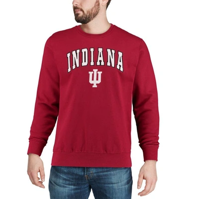 Shop Colosseum Crimson Indiana Hoosiers Arch & Logo Crew Neck Sweatshirt