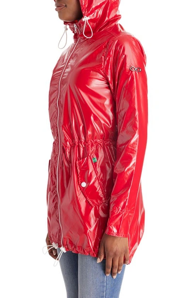 Modern Eternity Waterproof Convertible 3-in-1 Maternity Raincoat In Red