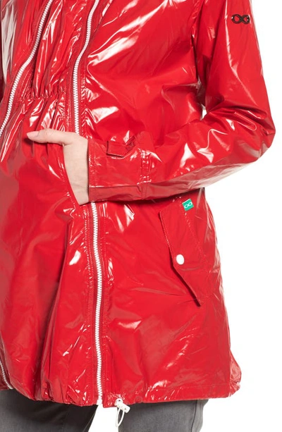 Modern Eternity Waterproof Convertible 3-in-1 Maternity Raincoat In Red