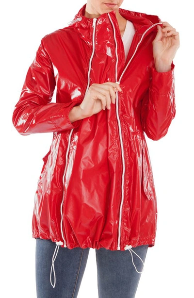 Modern Eternity Waterproof Convertible 3-in-1 Maternity Raincoat In Red