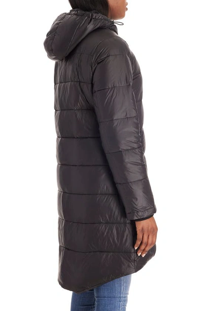 Shop Modern Eternity 3-in-1 Waterproof Quilted Down & Feather Fill Maternity Puffer Coat In Black