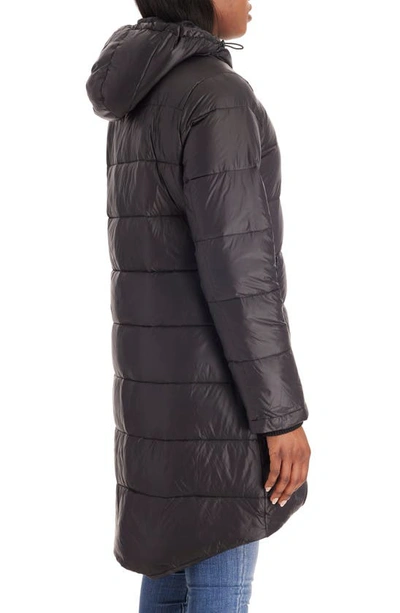Modern Eternity 3-in-1 Waterproof Quilted Down & Feather Fill Maternity Puffer Coat In Black