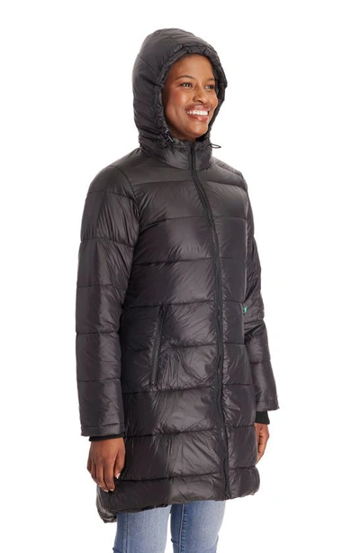 Shop Modern Eternity 3-in-1 Waterproof Quilted Down & Feather Fill Maternity Puffer Coat In Black