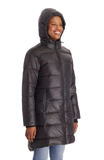 Modern Eternity 3-in-1 Waterproof Quilted Down & Feather Fill Maternity Puffer Coat In Black