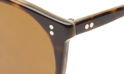Shop Oliver Peoples O'malley 48mm Round Sunglasses In Horn/ Brown