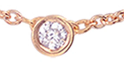 Bychari Small Asymmetric Initial & Diamond Pendant Necklace In 14k Rose Gold