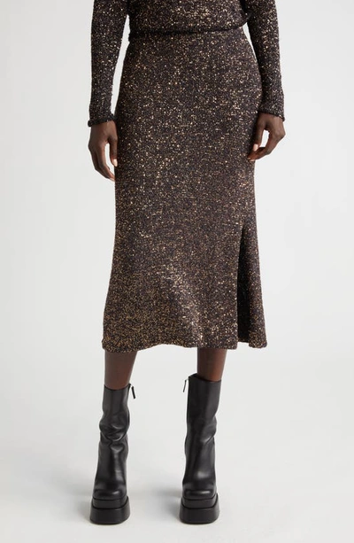 Shop Altuzarra Milos Sequin Knit Skirt In 000001 Black