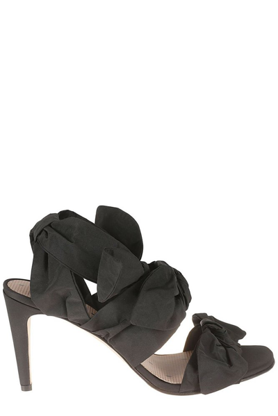 Shop Red Valentino Redvalentino Bow Detailed Sandals In Black
