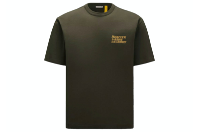 Pre-owned Moncler X Salehe Bembury Logo T-shirt Olive Green