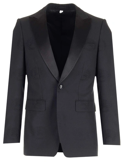 Shop Burberry Black Single-breasted Tailored Jacket