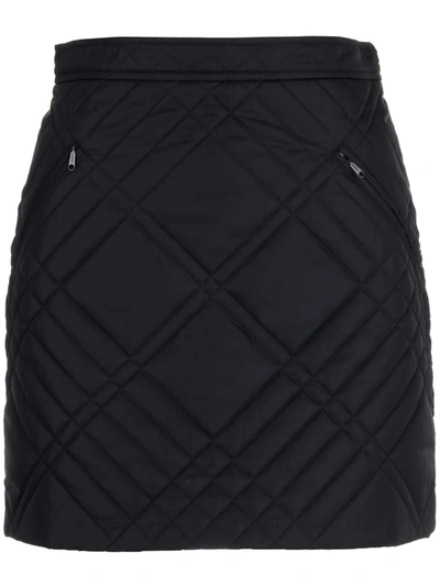 Shop Burberry Padded Mini Skirt In Black