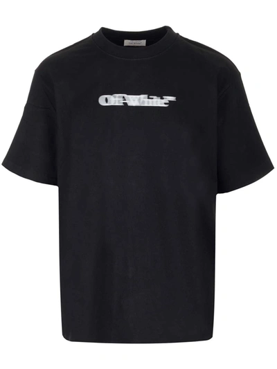 Shop Off-white Blurred Logo T-shirt In Black