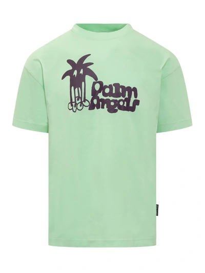 Shop Palm Angels Douby T-shirt In Light Green