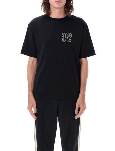 Shop Palm Angels Pa Monogram T-shirt In Black