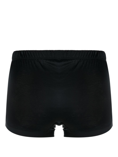 Hanro Elasticated-waistband Cotton Boxers In Black