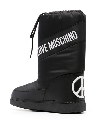 Shop Love Moschino Logo-lettering Snow Boots In Black