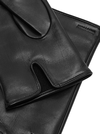 Shop Ferragamo Lined Cashmere Gloves In Black