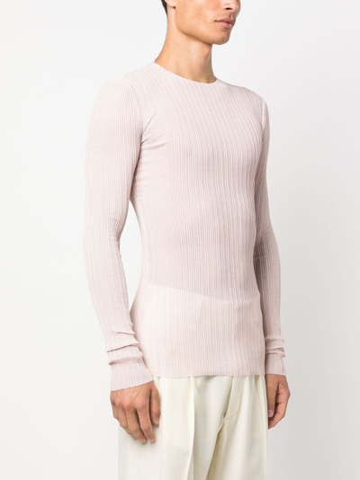 Shop Ludovic De Saint Sernin Pleated Long-sleeve Top In Pink
