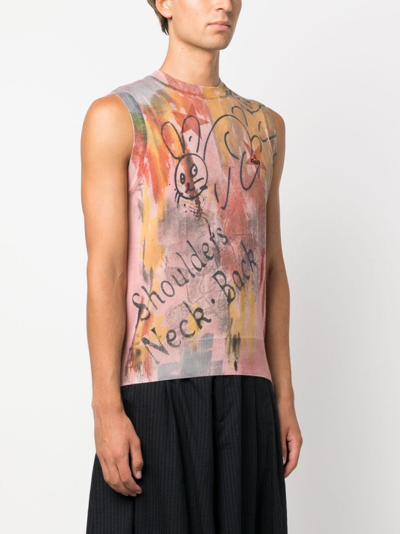 Shop Vivienne Westwood Graphic-print Cotton Tank Top In Pink