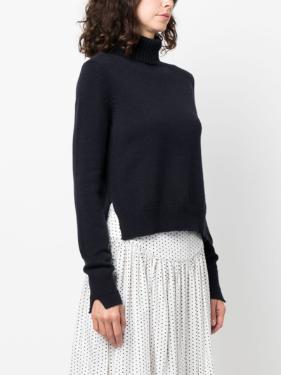 Plan C Roll-neck Cashmere Jumper In Blue