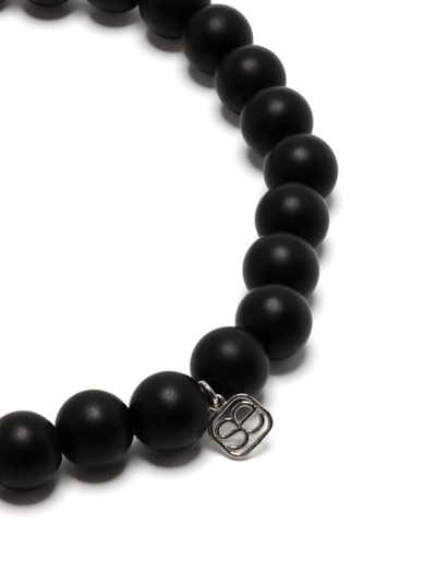 Shop Sydney Evan 14kt White Gold Onyx Beaded Bracelet In Black