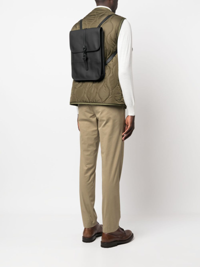 Rains Lobster-fastening Flap Backpack In Black