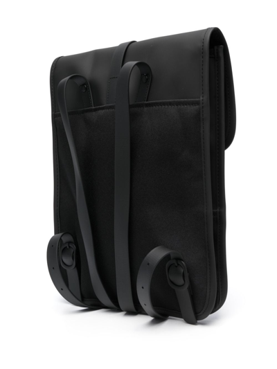 Rains Lobster-fastening Flap Backpack In Black